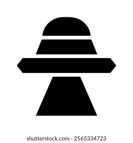 UFO icon silhouette. Concept of alien, extraterrestrial life, and unidentified flying object.