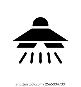 UFO icon silhouette. Concept of alien, extraterrestrial, and science fiction.