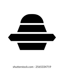 UFO icon silhouette. Concept of extraterrestrial life, alien, and unidentified flying object.