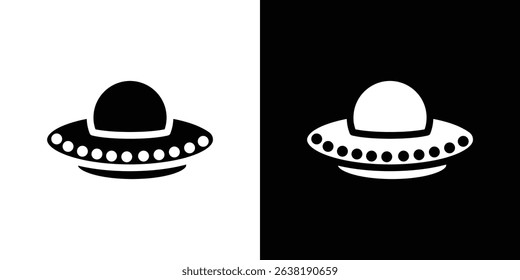 UFO icon in solid flat trendy design style.