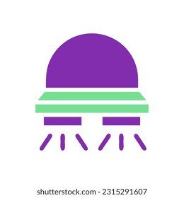 Ufo icon solid purple green colour universe vector element and symbol perfect.
