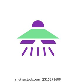 Ufo icono color verde púrpura sólido elemento vector y símbolo perfecto.