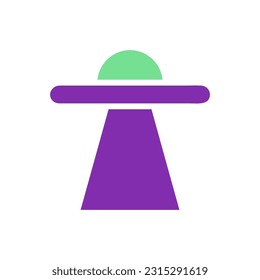Ufo icono color verde púrpura sólido elemento vector y símbolo perfecto.