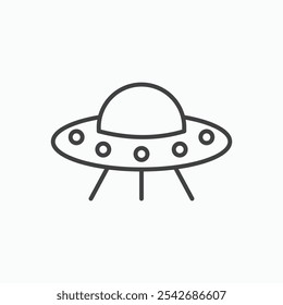 UFO icon in thin black lines