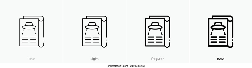 ufo icon. Thin, Light Regular And Bold style design isolated on white background
