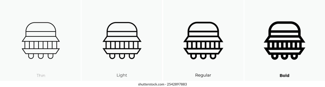 ufo icon. Thin, Light Regular And Bold style design isolated on white background