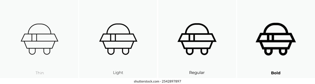 ufo icon. Thin, Light Regular And Bold style design isolated on white background