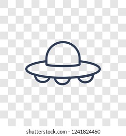 UFO icon. Trendy linear UFO logo concept on transparent background from ASTRONOMY collection