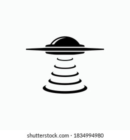 UFO Icon. Unidentified Flying Object Symbol - Vector.