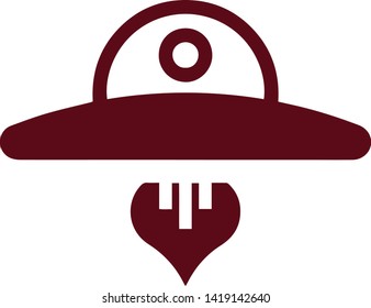 UFO icon. Vector concept illustration for design.