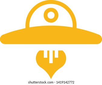 UFO icon. Vector concept illustration for design.