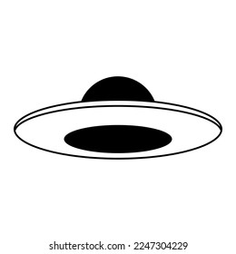 Ufo icon vector. Flying saucer illustration sign. Alien symbol or logo.