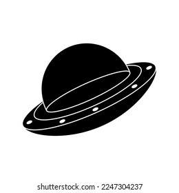 Ufo icon vector. Flying saucer illustration sign. Alien symbol or logo.