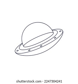 Ufo icon vector. Flying saucer illustration sign. Alien symbol or logo.