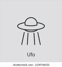 ufo icon vector icon.Editable stroke.linear style sign for use web design and mobile apps,logo.Symbol illustration.Pixel vector graphics - Vector