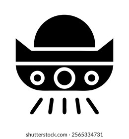 UFO icon vector illustration. Concept of alien, extraterrestrial, and science fiction.