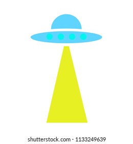 UFO icon vector illustration on white background - flying saucer