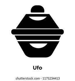 Ufo icon vector isolated on white background, logo concept of Ufo sign on transparent background, filled black symbol