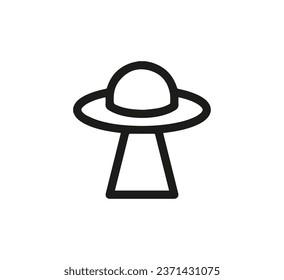 Ufo icon vector. Linear style sign for mobile concept and web design. Ufo symbol illustration. Pixel vector graphics - Vector.