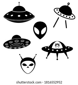 Ufo icon vector set. spaceship illustration sign collection. alien symbol.