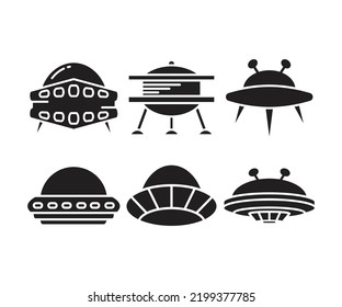 ufo icons set vector illustration