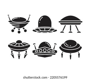 ufo icons set vector illustration