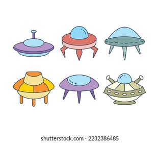 ufo icons set vector illustration