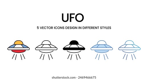 Ufo icons vector set stock illustration.