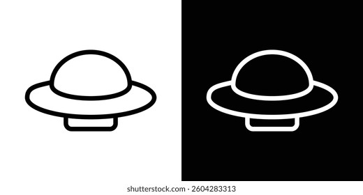 UFO icons vectors set in stroke line style.