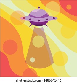 ufo illustration background circle style abstract color orange gradation
