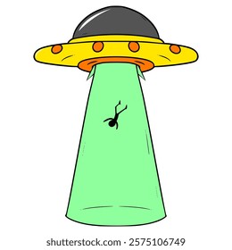 UFO illustration hand drawn isolated vector