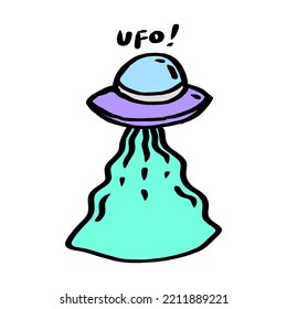 UFO Illustration icon vector design template and illustration with editable stroke and fill