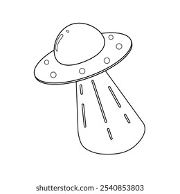 UFO ILLUSTRATION LINE ART VECTOR