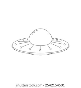 UFO ILLUSTRATION LINE ART VECTOR