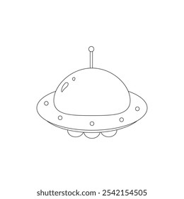 UFO ILLUSTRATION LINE ART VECTOR