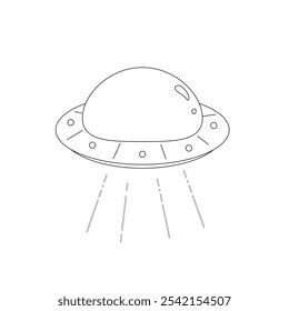 UFO ILLUSTRATION LINE ART VECTOR