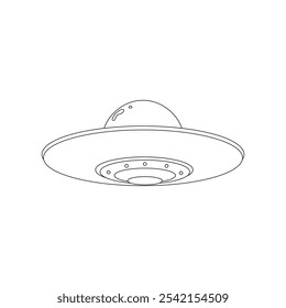 UFO ILLUSTRATION LINE ART VECTOR