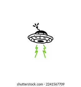 ufo illustration vector with concept