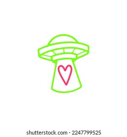 ufo illustration vector line concept