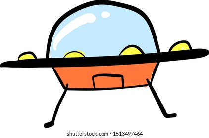 UFO, illustration, vector on white background.