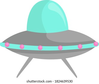 UFO, illustration, vector on white background