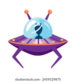 ufo invasion ship isolated design