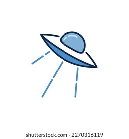 UFO Invasion vector Alien Spaceship concept colored icon or design element