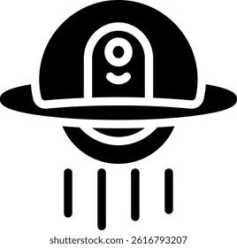 UFO Investigation Glyph Vector Icon Design