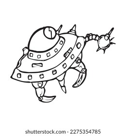 ufo iron for illustration children's books and card games. A simple flat vector design.