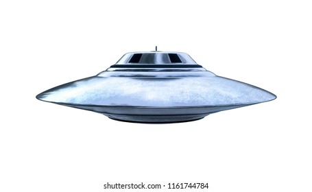 ufo isolated on white background 3d illustration 