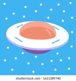 UFO isolated on white background. Vector illustration.