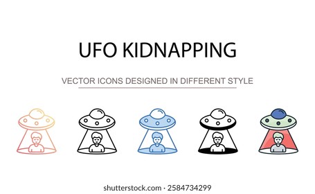 Ufo Kidnapping icon design with white background stock illustration