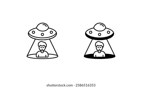 Ufo Kidnapping icon design with white background stock illustration