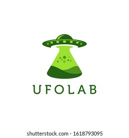 ufo lab illustration logo template